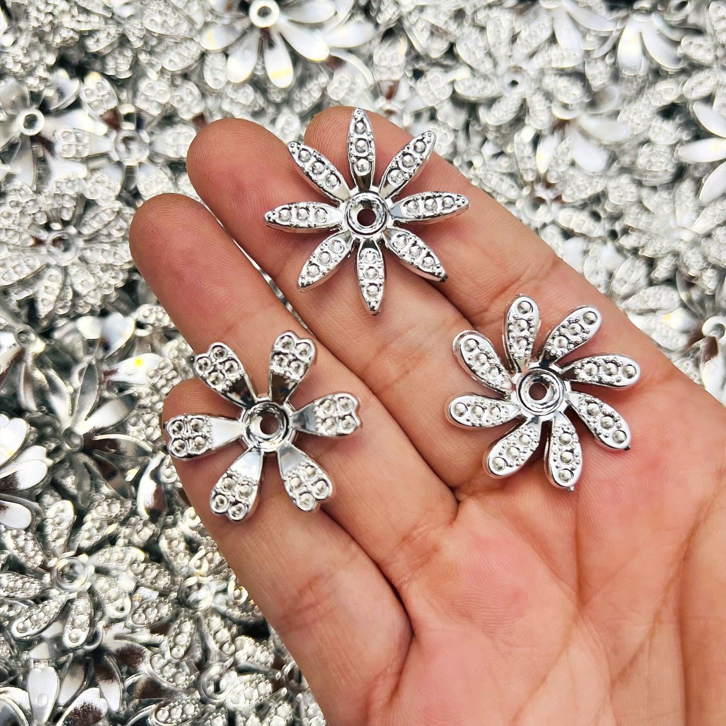 Large Metallic Flower Spacers
