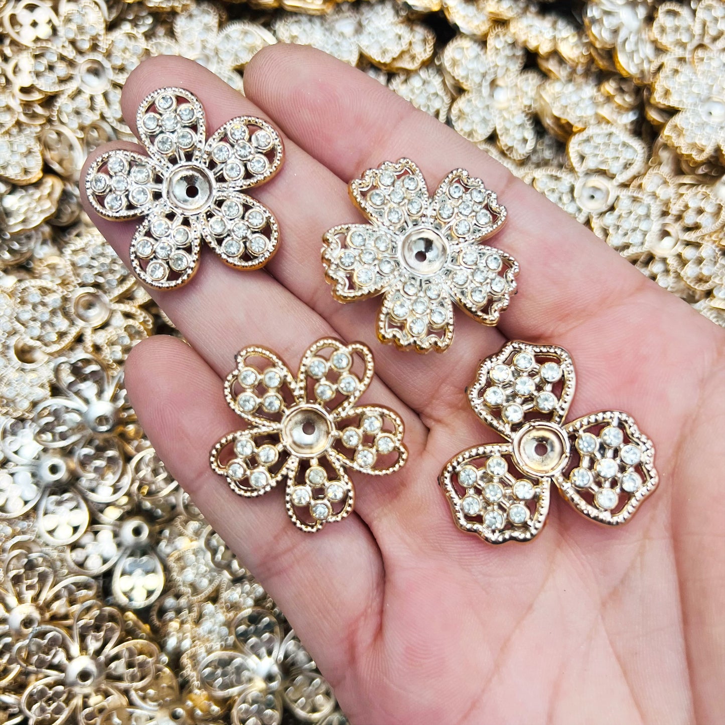 Large Metallic Flower Spacers