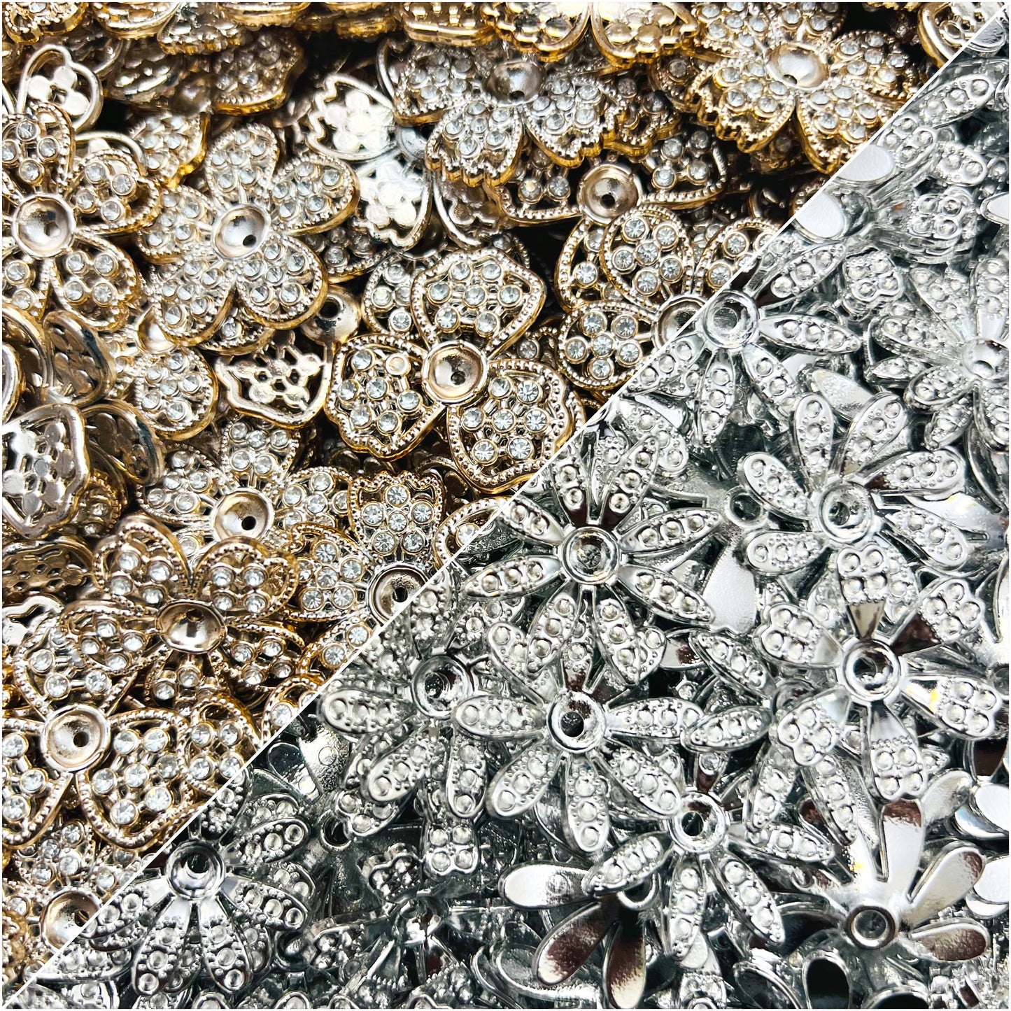 Large Metallic Flower Spacers